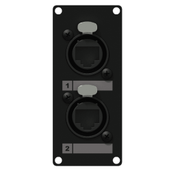 CAYMON CASY168/B Panel CASY z przejściem: 2x etherCON – RJ45, 1-modułowy, wersja czarna